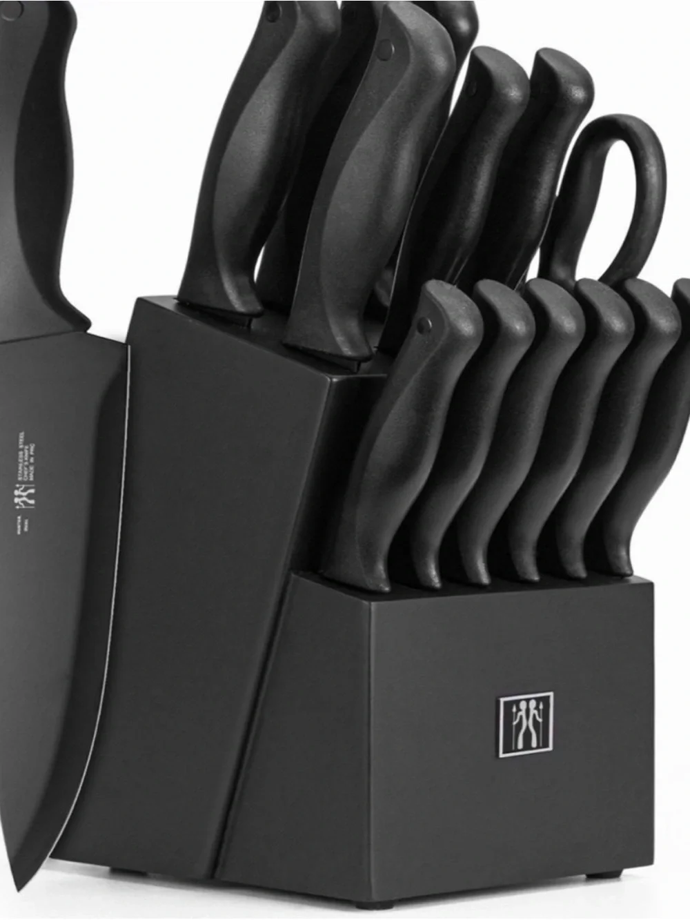 Hunter Black Knife Block Set with Matching Black Handles